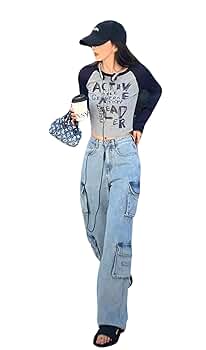 Amazon | [Ptor] デニムパンツ レディース ゆったり ワイド